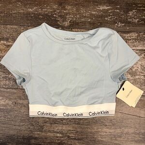 Calvin Klein Sky Blue Crop Top